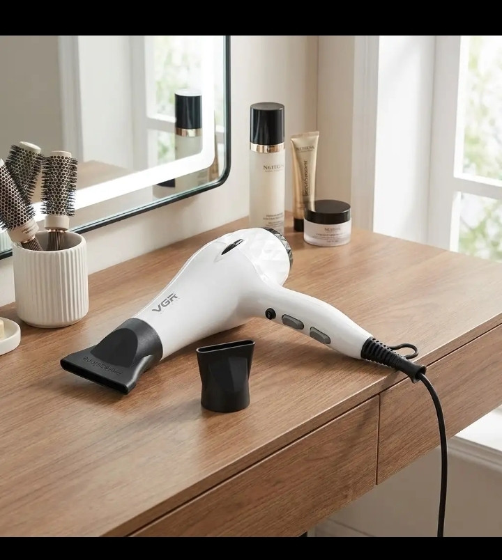 سشوار حرفه ای وی جی آر مدل V-413 با باد سرد و متمرکزکننده