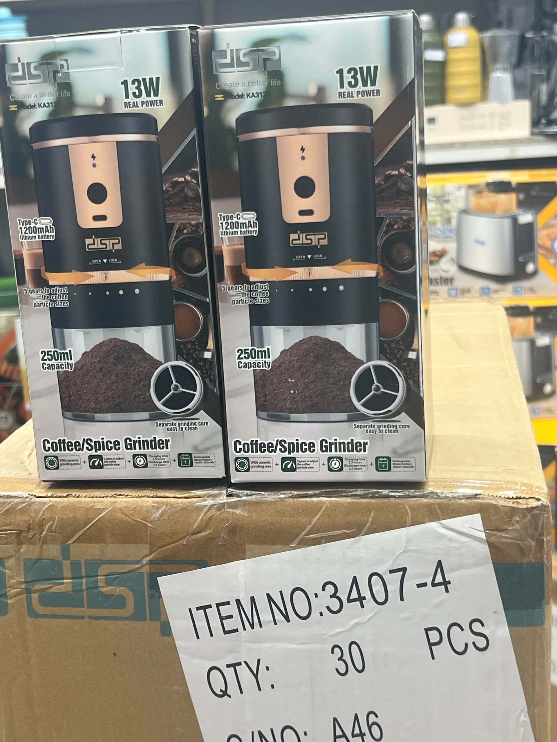 آسیاب قهوه شارژی دی اس پی مدل KA3129 توان 13 وات